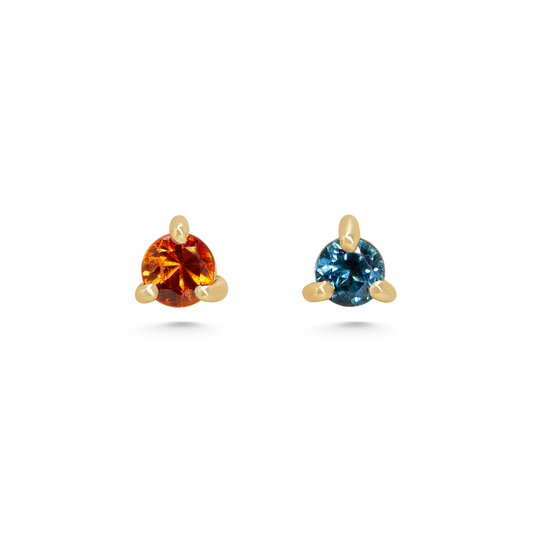Orange Teal Mismatch Studs