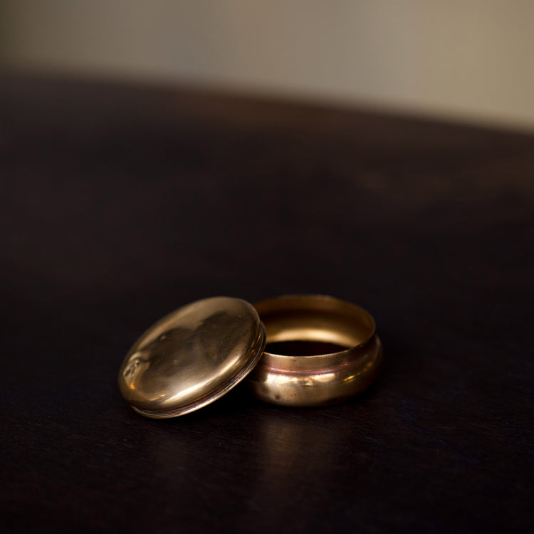 Small Round Brass Trinket Box