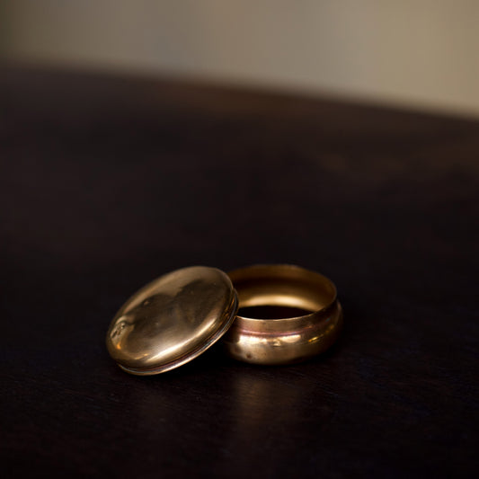 Small Round Brass Trinket Box