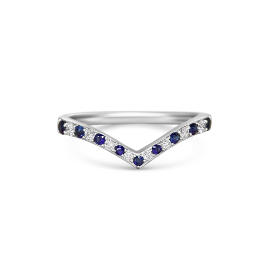 Sapphire Chevron Band