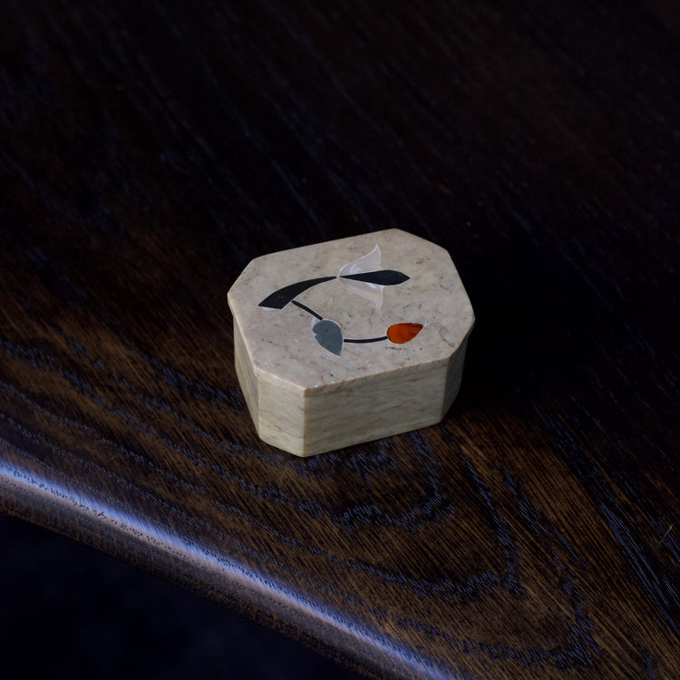 Small Octagonal White Marble Box