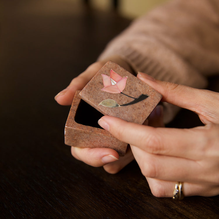 Small Pink Marble Box