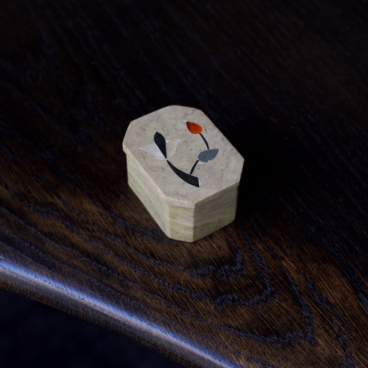 Small Octagonal White Marble Box