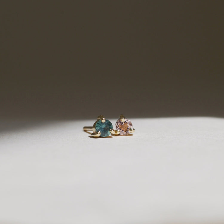 Pink Teal Mismatch Studs