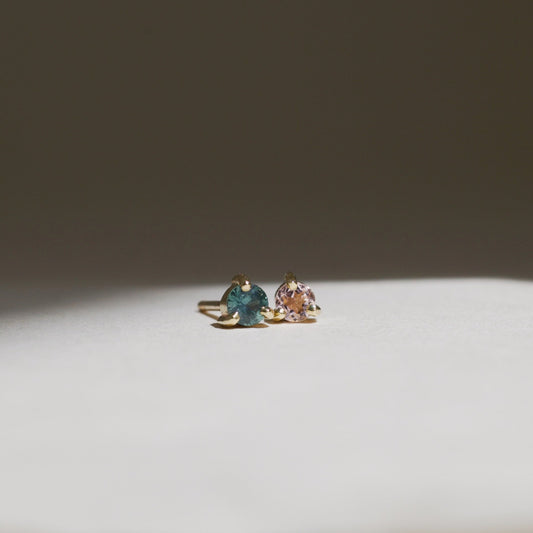 Pink Teal Mismatch Studs