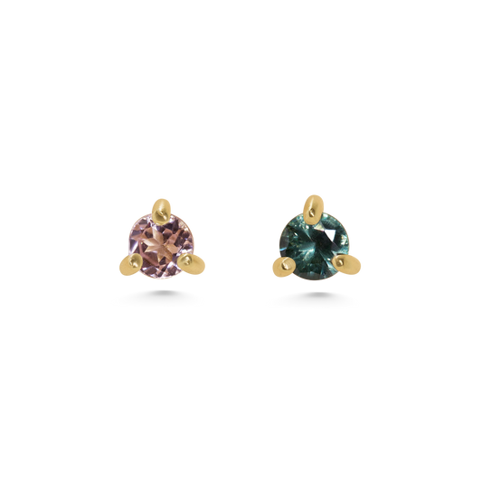Pink Teal Mismatch Studs
