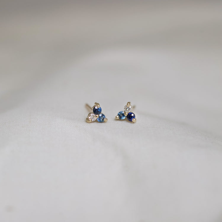 Blue Triplet Studs