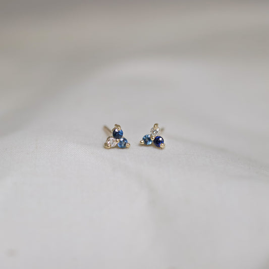 Blue Triplet Studs