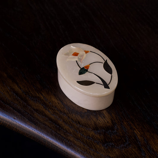 Oval White Marble Box