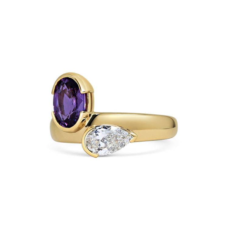 Violet Abstract Ring