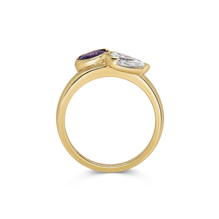 Violet Abstract Ring