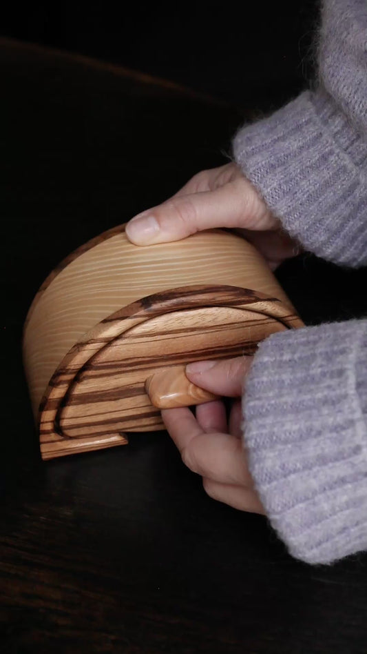 Half Moon Wood Keepsake Box