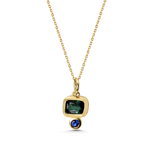 Tourmaline and Sapphire Pendant