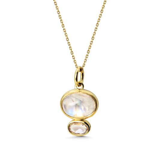 Moonstone Diamond Pendant