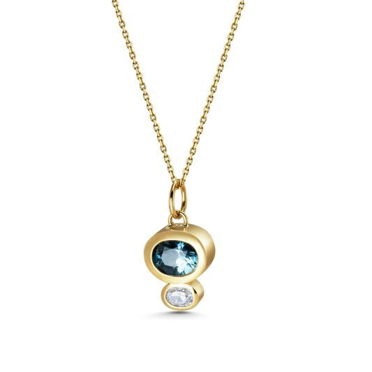 Blue Sapphire and Diamond Pendant