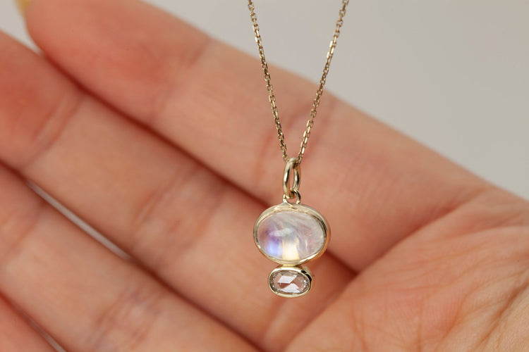 Moonstone Diamond Pendant