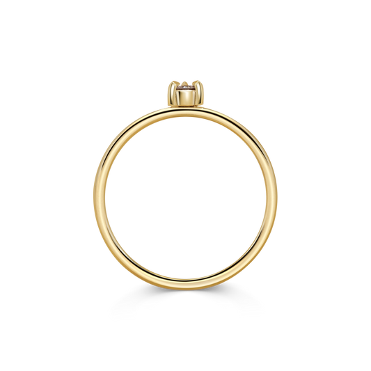 Mini Round Champagne Diamond Promise Ring
