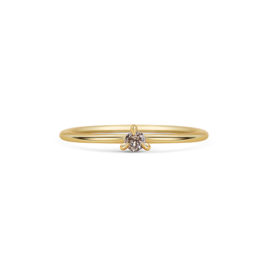 Mini Round Champagne Diamond Promise Ring