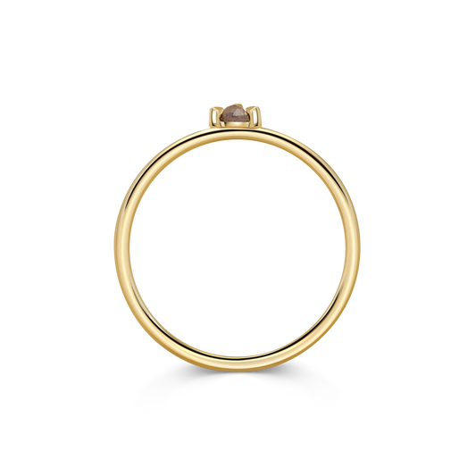 Mini Pear Grey Diamond Promise Ring