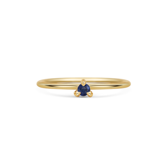 Mini Round Blue Sapphire Promise Ring