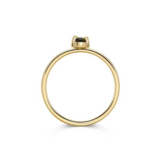 Mini Pear Green Tourmaline Promise Ring