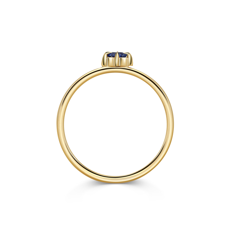 Mini Square Blue Sapphire Promise Ring