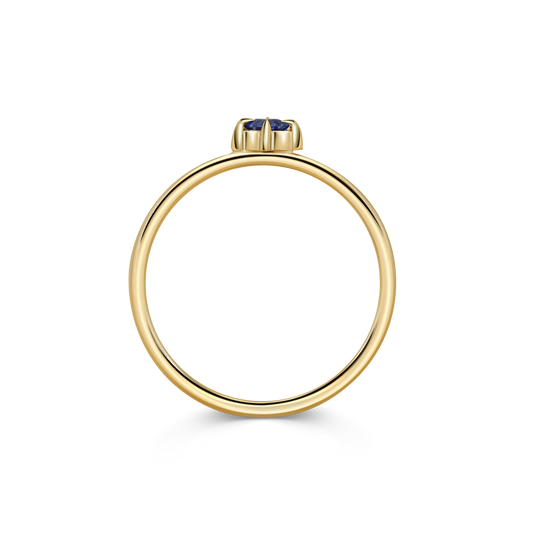 Mini Square Blue Sapphire Promise Ring