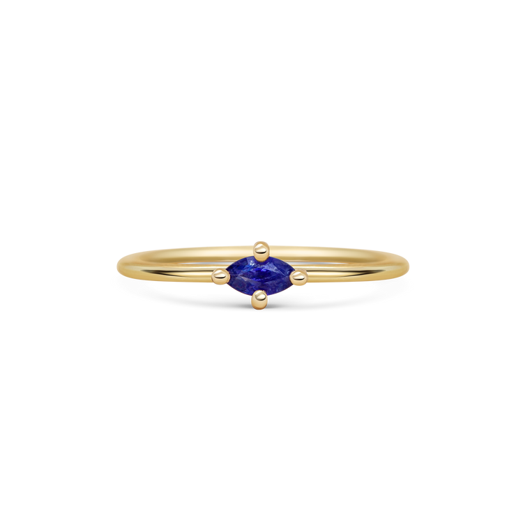 Mini Marquise Blue Sapphire Promise Ring