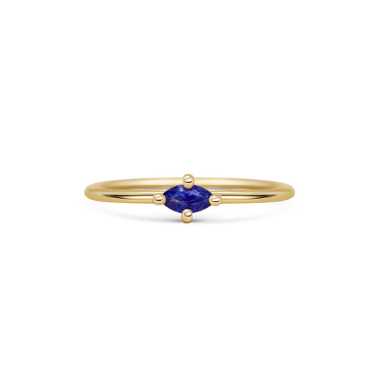 Mini Marquise Blue Sapphire Promise Ring