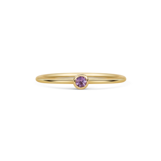 Mini Round Pink Sapphire Promise Ring