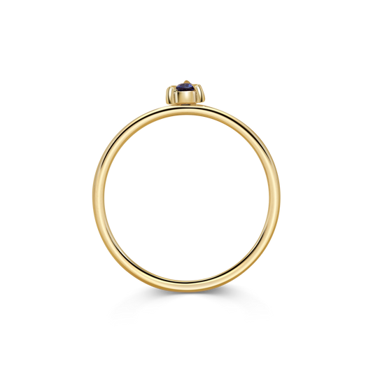 Mini Pear Blue Sapphire Promise Ring