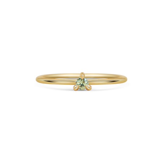 Mini Round Green Sapphire Promise Ring