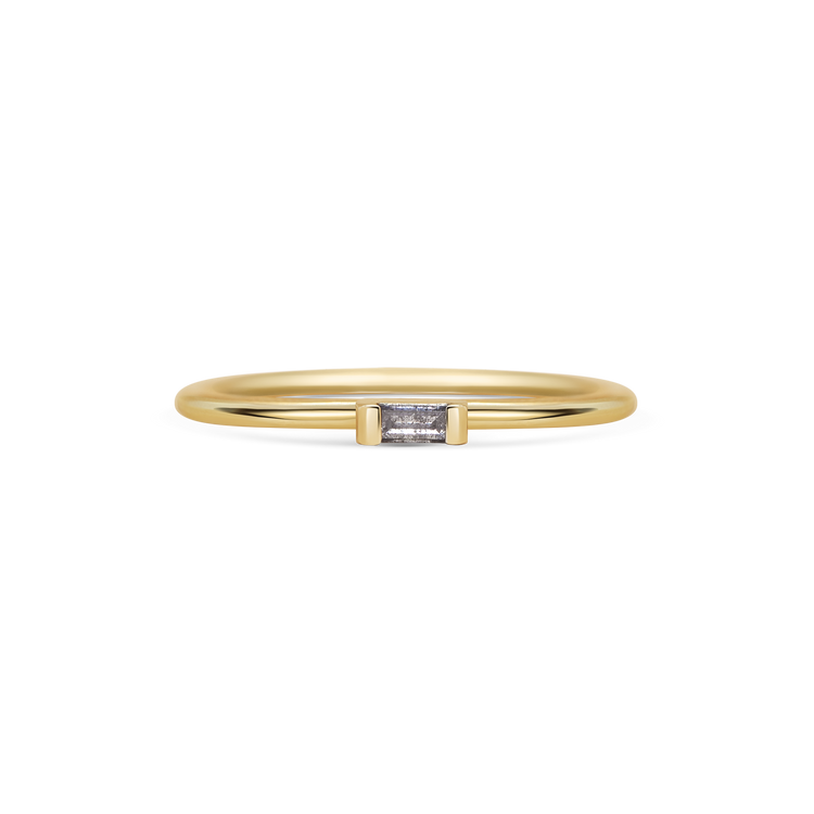 Mini Grey Baguette Diamond Promise Ring