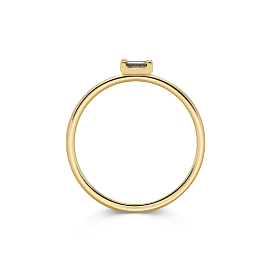 Mini Grey Baguette Diamond Promise Ring