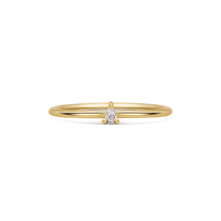 Mini Pear Diamond Promise Ring