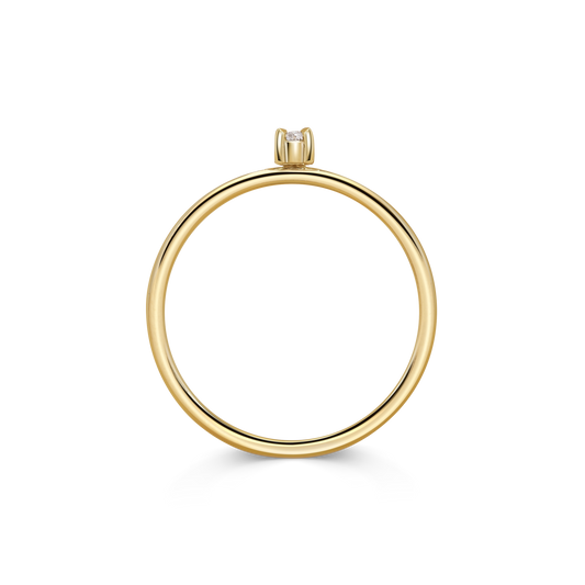 Mini Pear Diamond Promise Ring