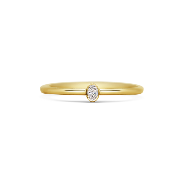 Mini Oval Diamond Promise Ring