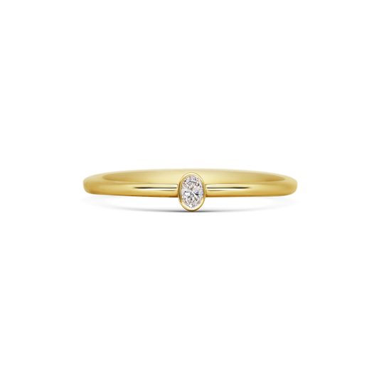 Mini Oval Diamond Promise Ring