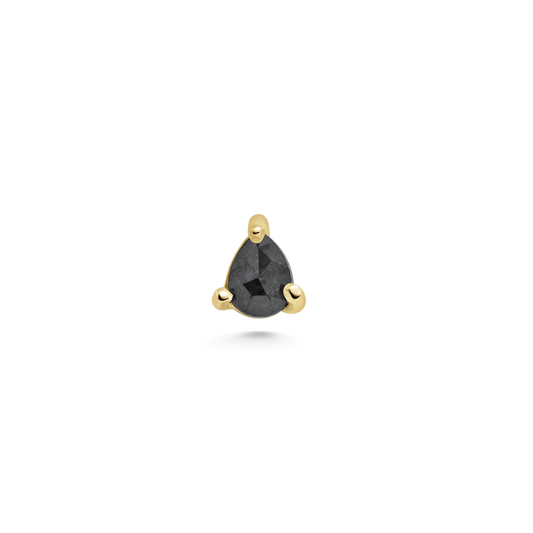 Black Pear Diamond Stud Earring