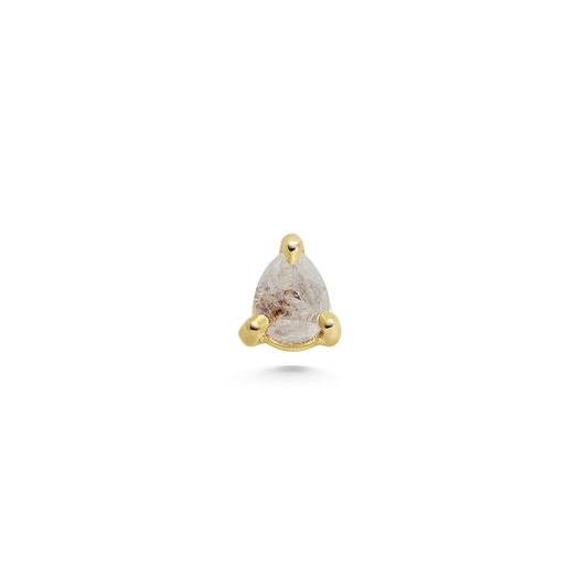 Grey Pear Diamond Stud Earring