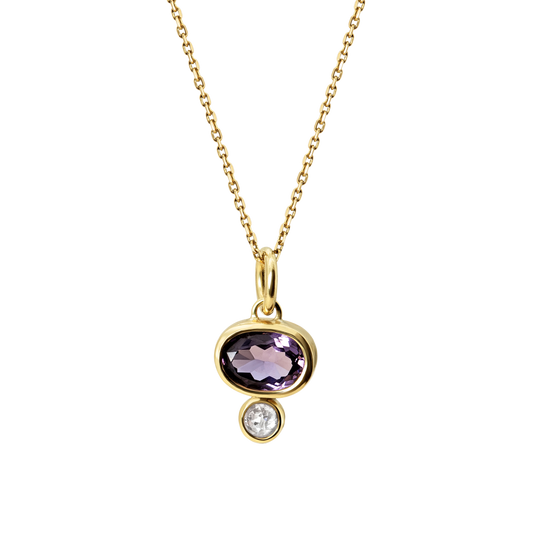 Spinel and Grey Diamond Necklace