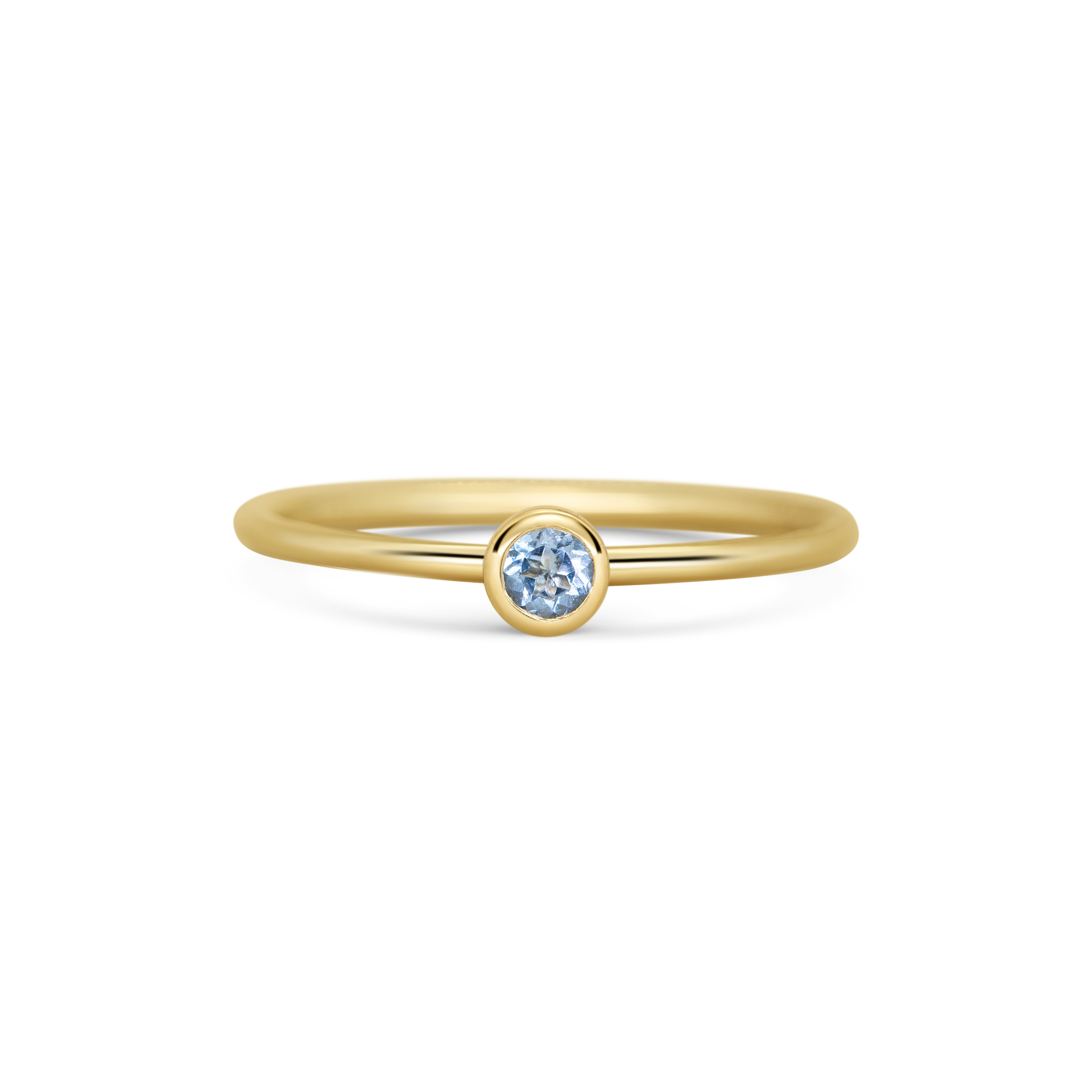 Mini Round Aquamarine Promise Ring