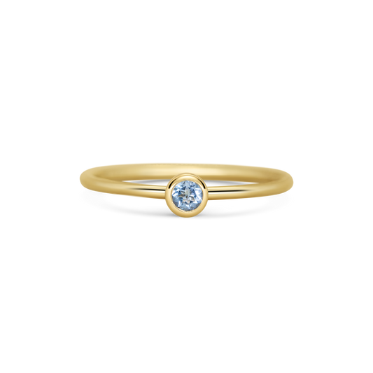Mini Round Aquamarine Promise Ring